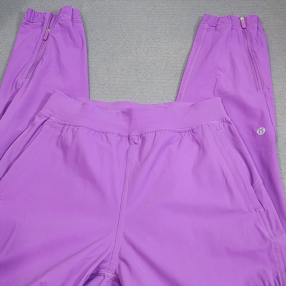 Lululemon Jogger Pants Purple Zippered Ankle Activewear Womens 2